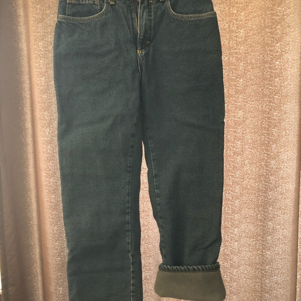 Insulated denim blue jeans